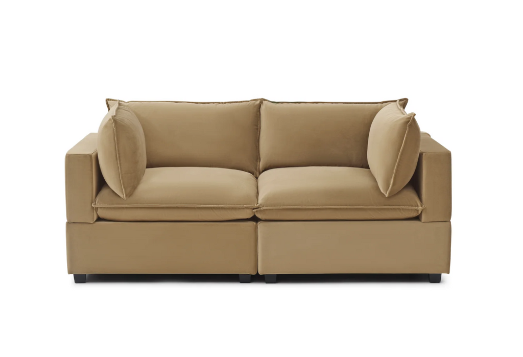Serenity Beige Modular Loveseat Sofa